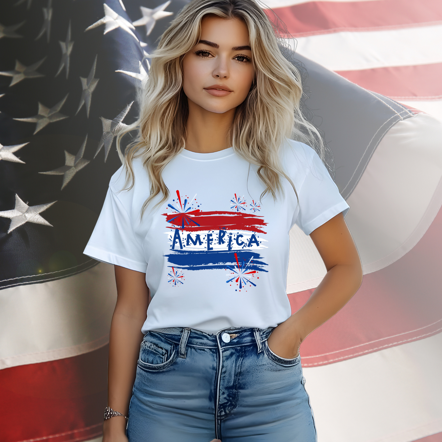 America Firework Burst T-Shirt