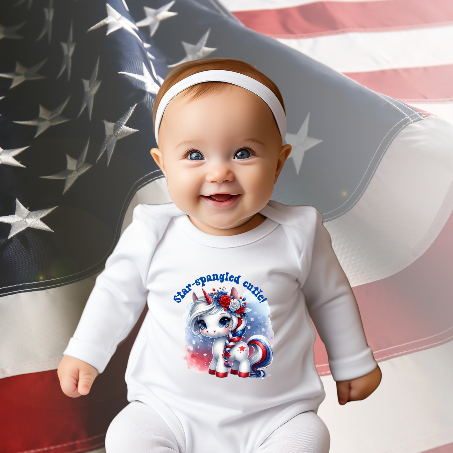 Star-Spangled Cutie Infant Long Sleeve Onesie