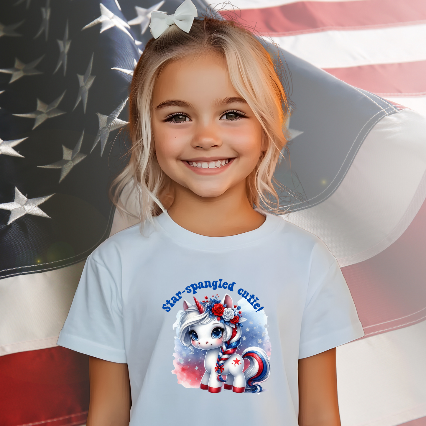 Star-Spangled Cute Kid's T-Shirt
