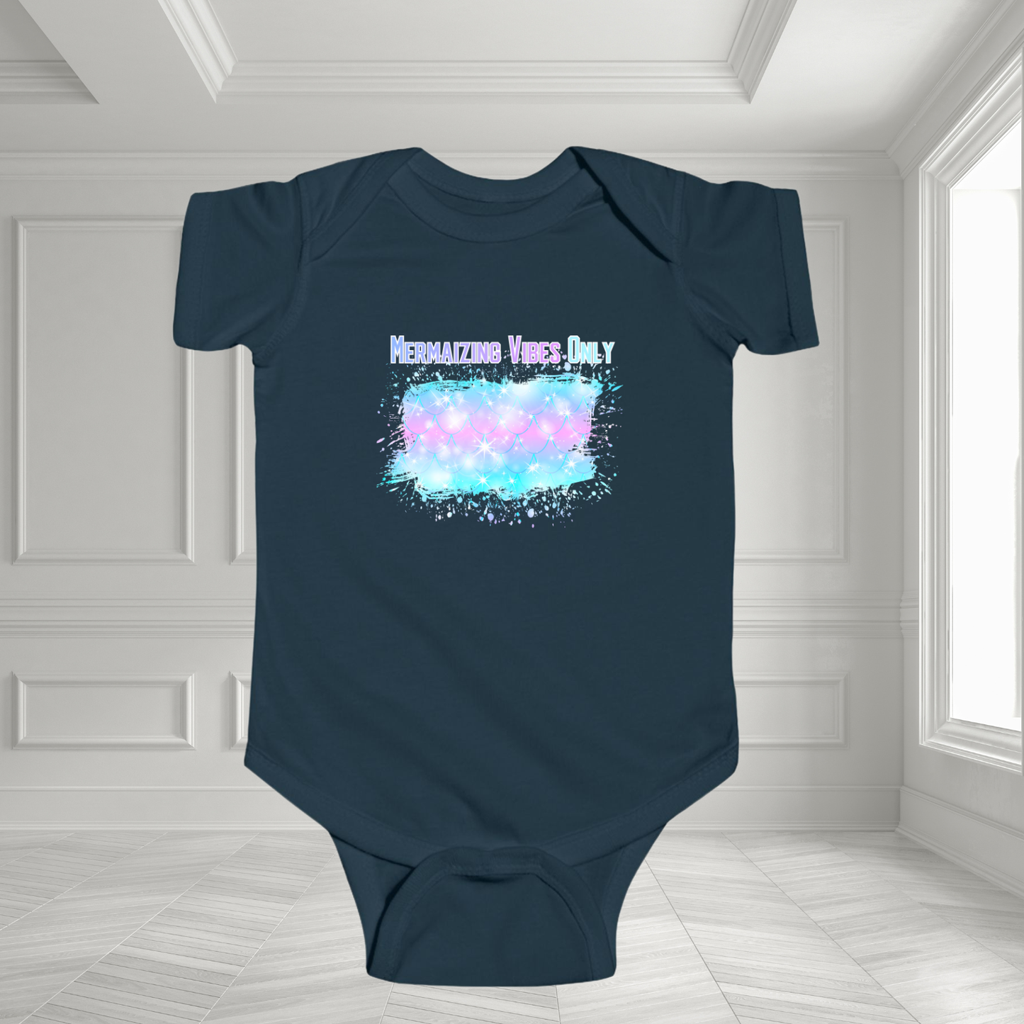 Mermaizing Vibes Only Infant Short Sleeve Onesie