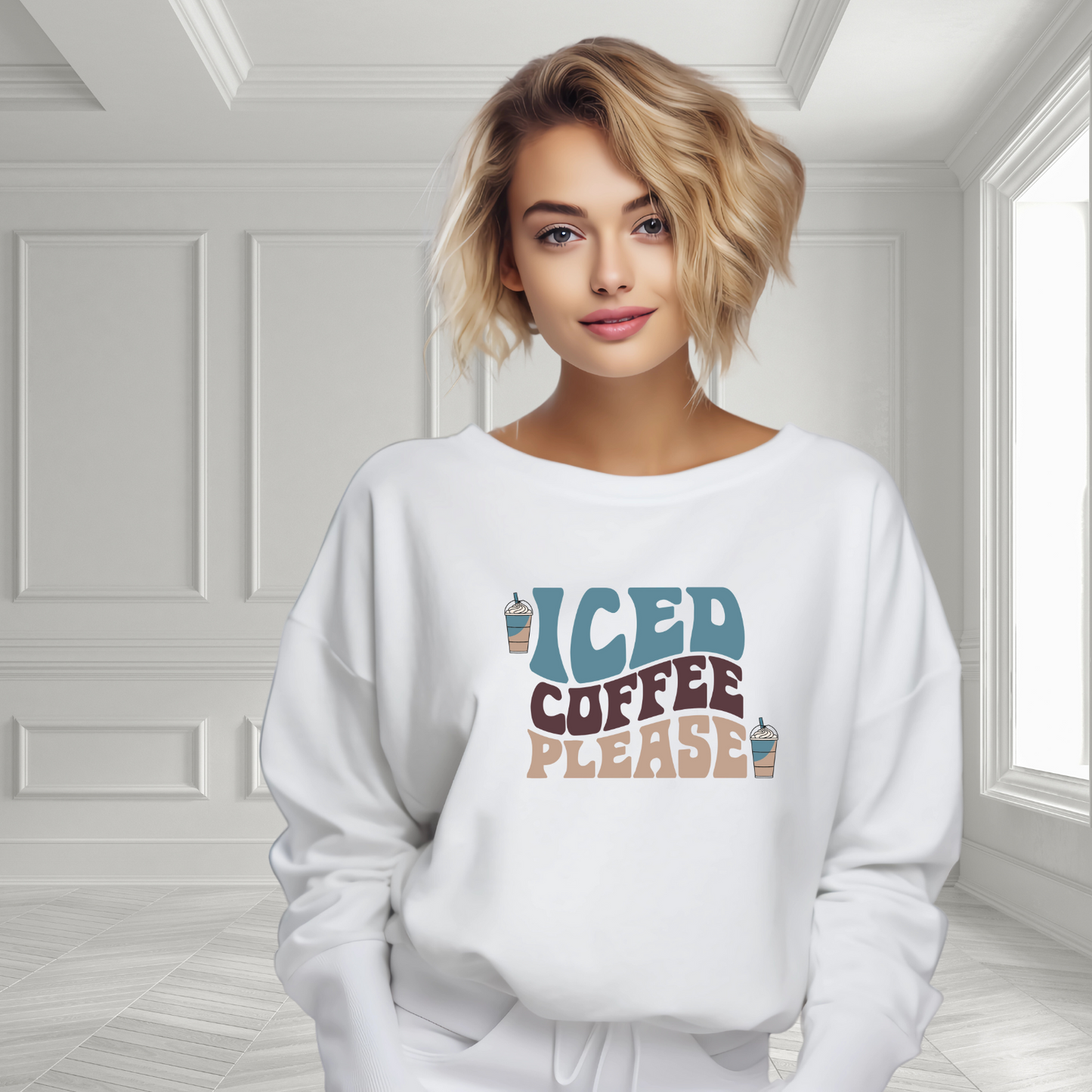 Iced Coffee Please Crewneck Sweatshirt