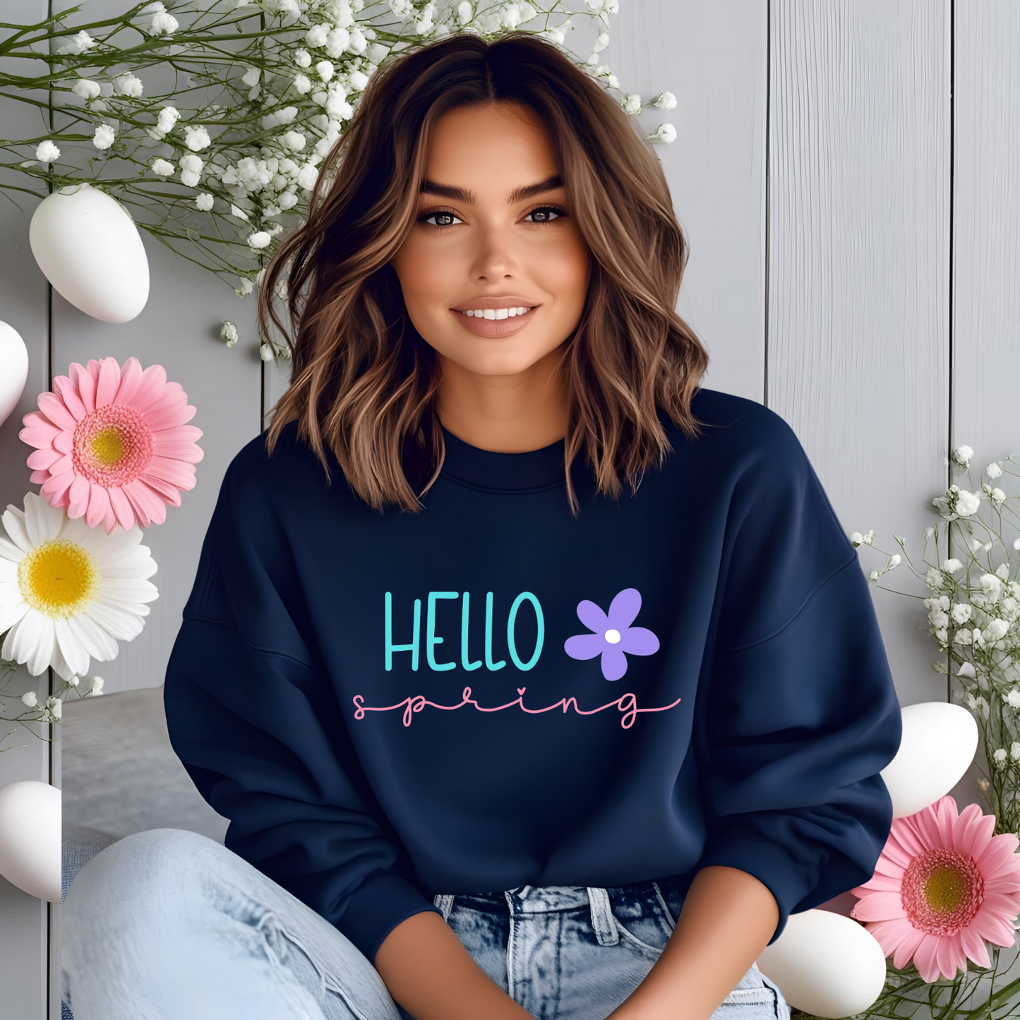 Hello Spring Crewneck Sweatshirt