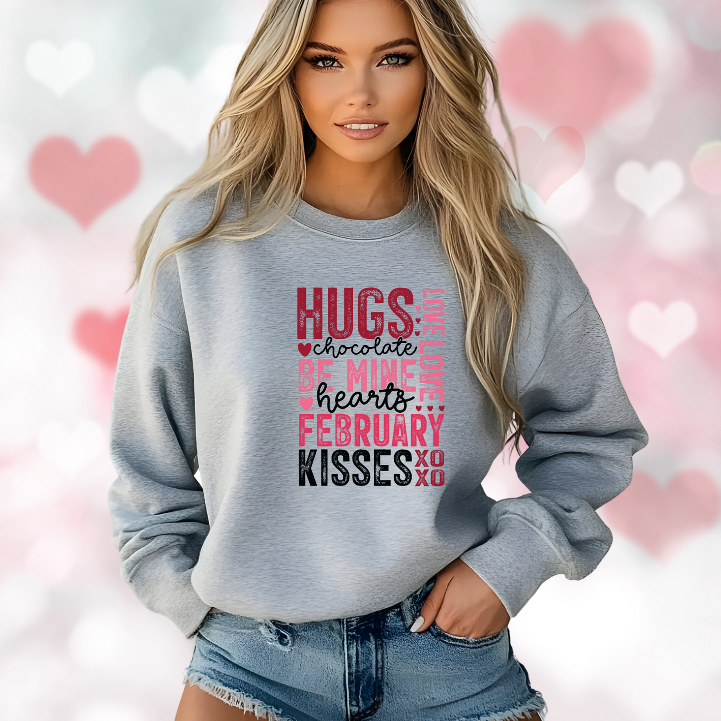 Valentine Typography Crewneck Sweatshirt