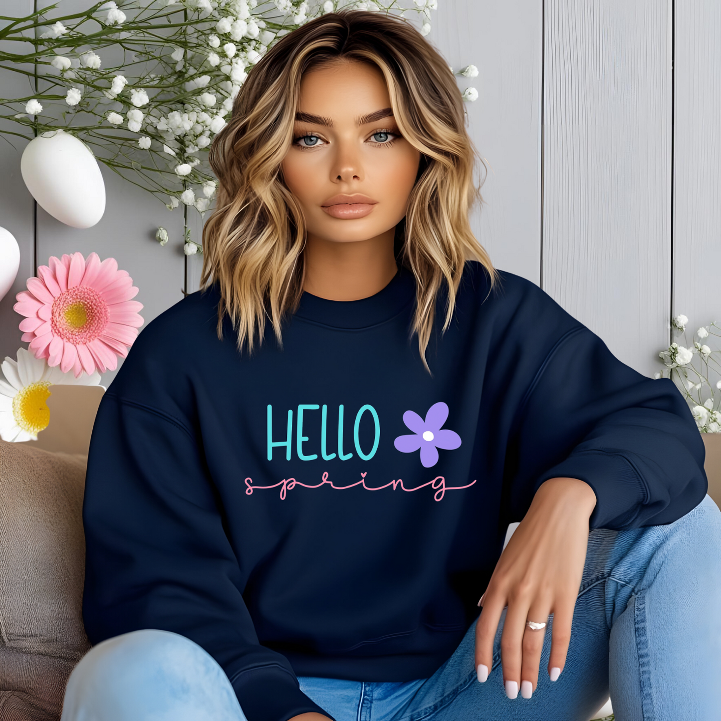Hello Spring Crewneck Sweatshirt
