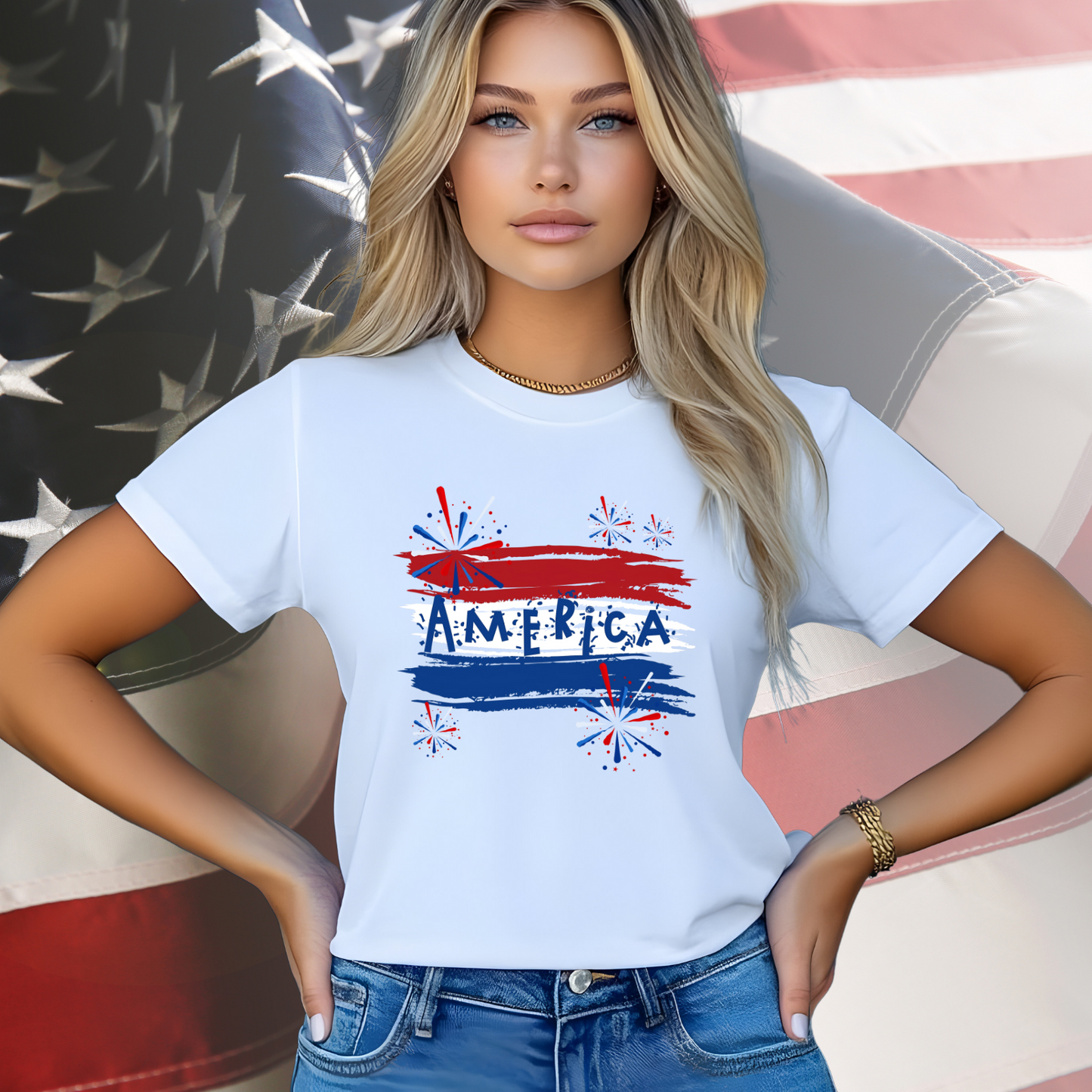 America Firework Burst T-Shirt