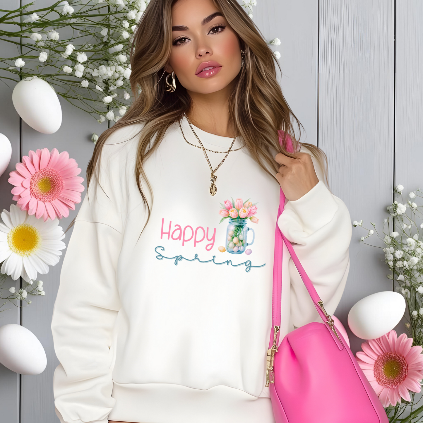 Happy Spring Crewneck Sweatshirt