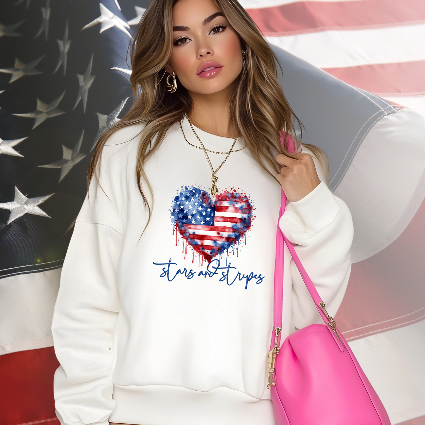 Stars and Stripes Crewneck Sweatshirt