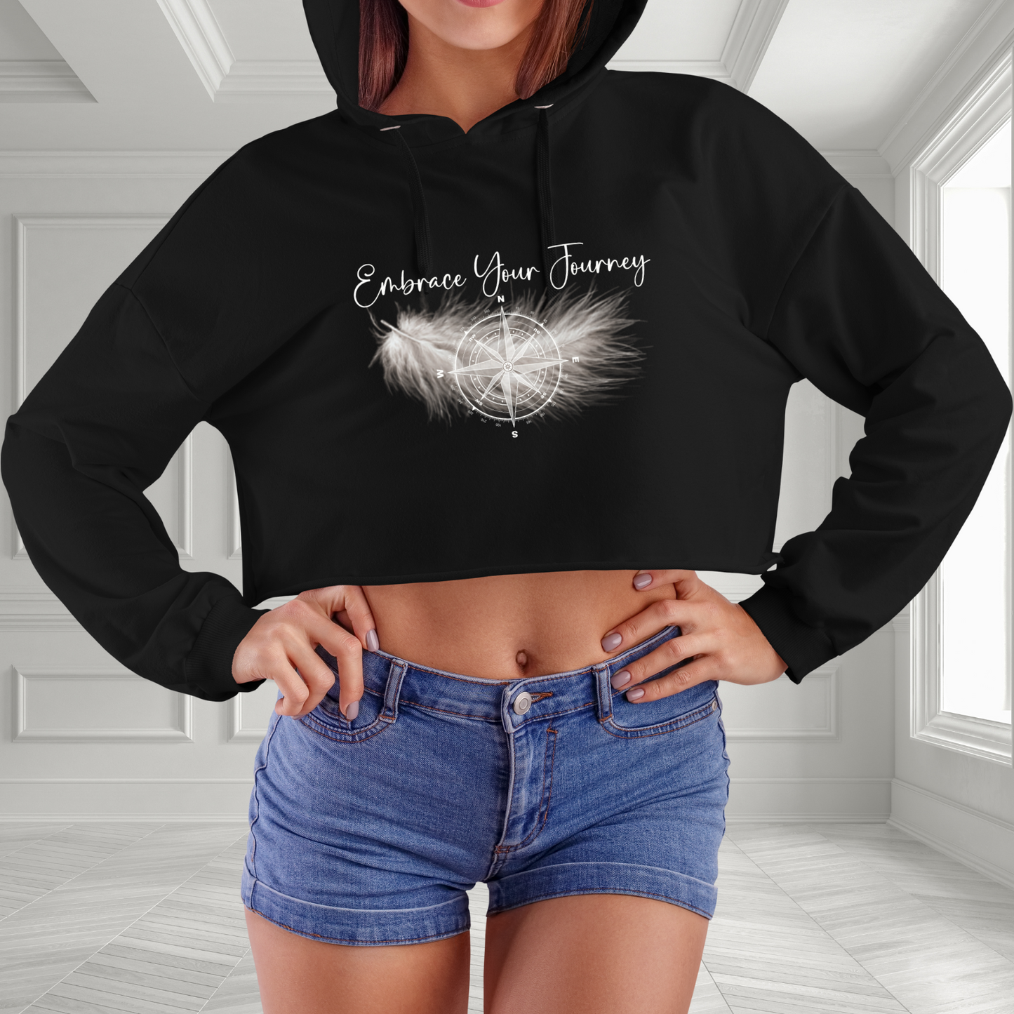 Embrace Your Journey Crop Hoodie