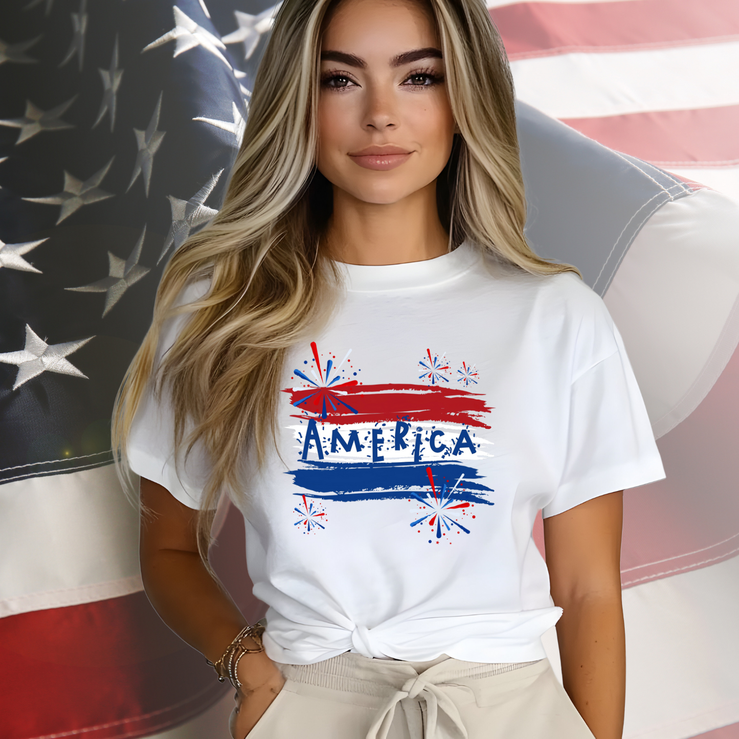 America Firework Burst T-Shirt