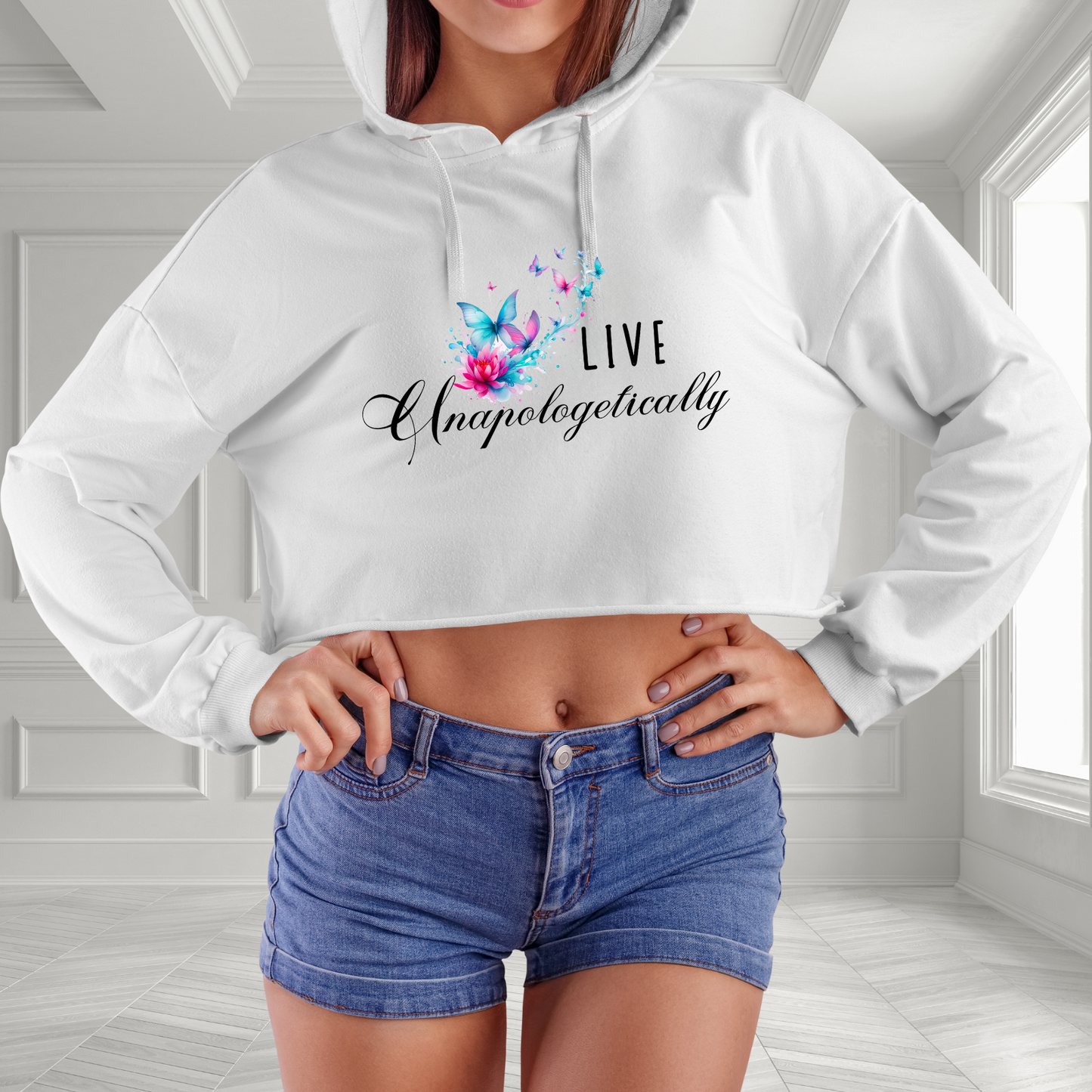 Live Unapologetically Crop Hoodie