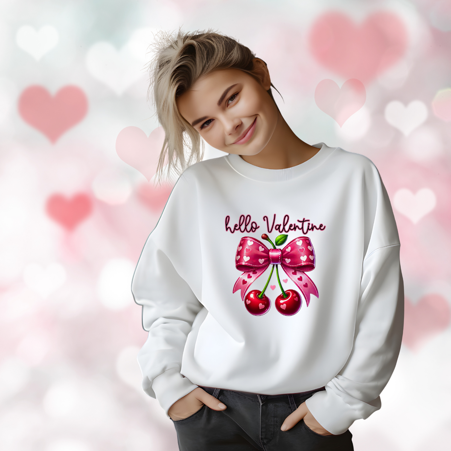 Hello Valentine Crewneck Sweatshirt