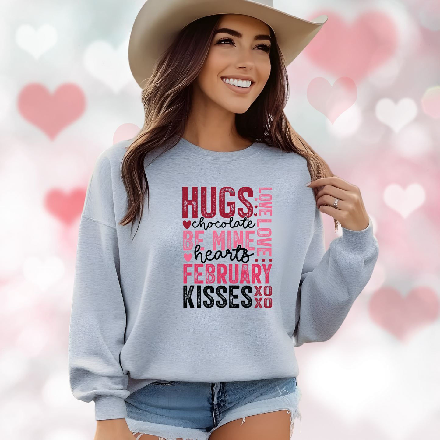 Valentine Typography Crewneck Sweatshirt