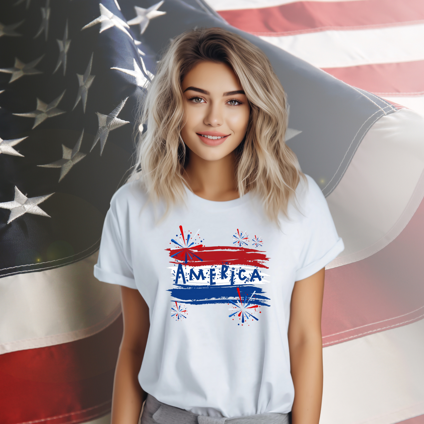 America Firework Burst T-Shirt