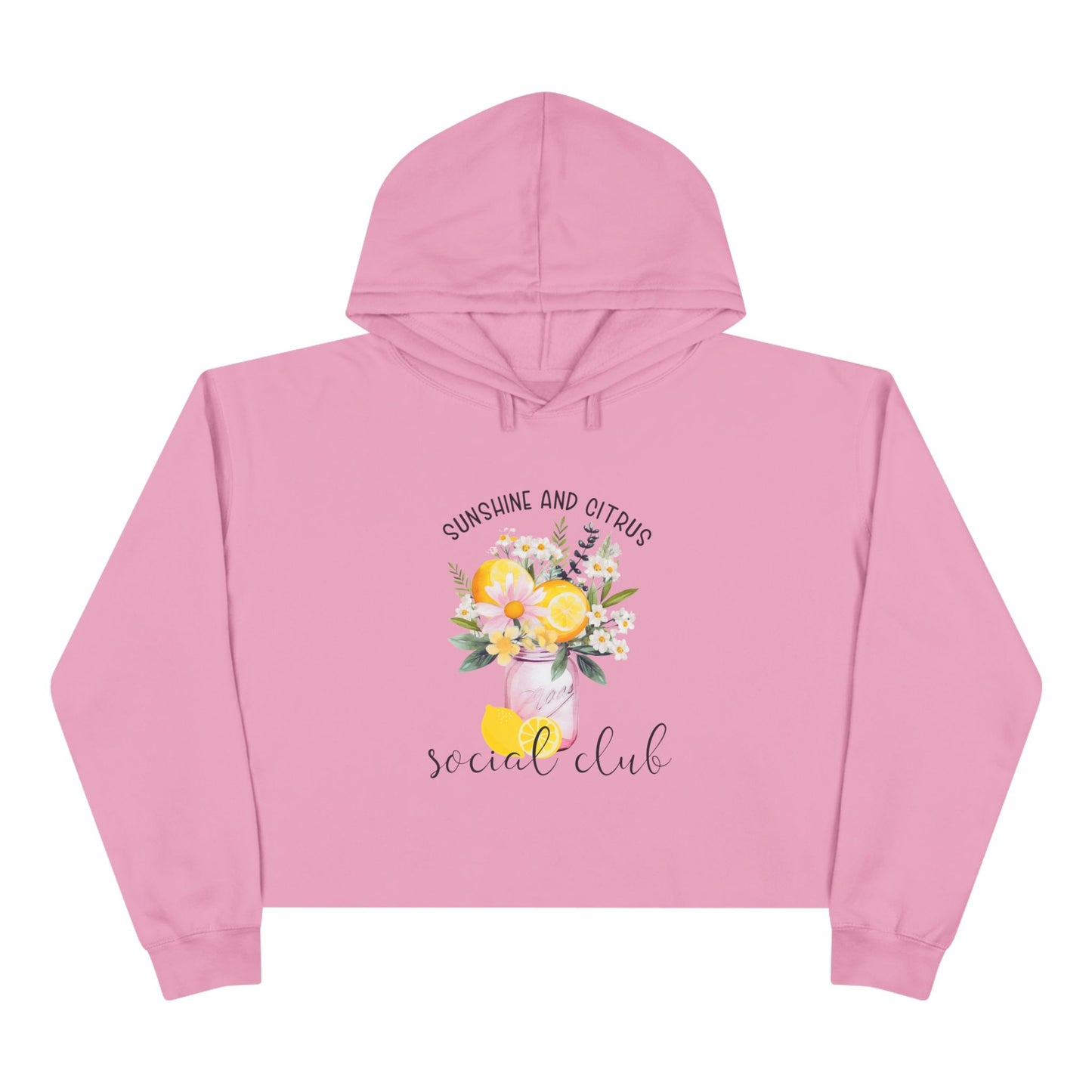 Sunshine And Citrus Social Club Crop Hoodie
