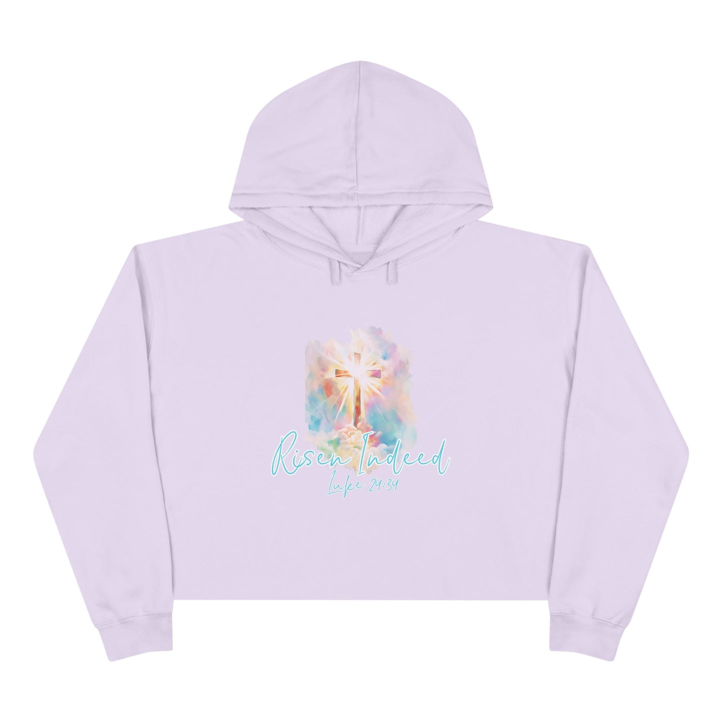 Risen Indeed Luke 24:34 Crop Hoodie