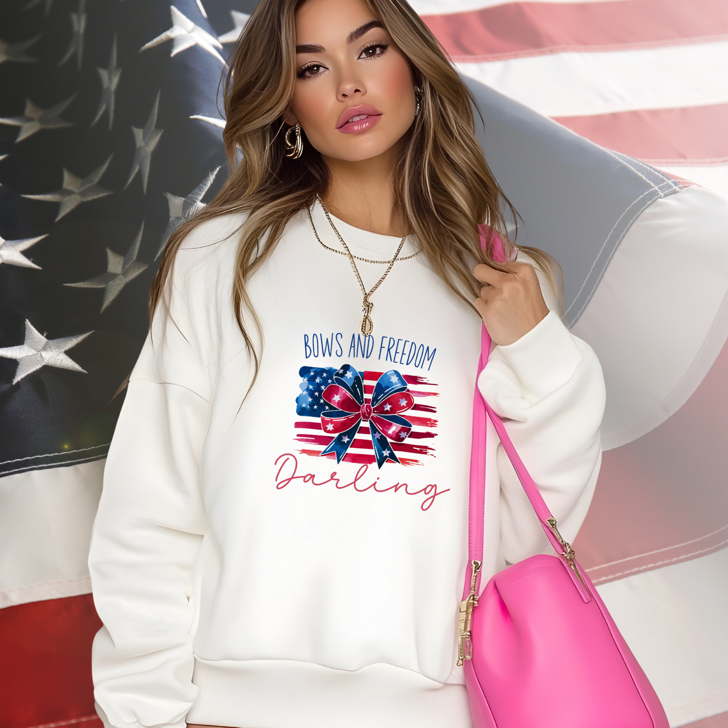 Bows And Freedom Darling Crewneck Sweatshirt
