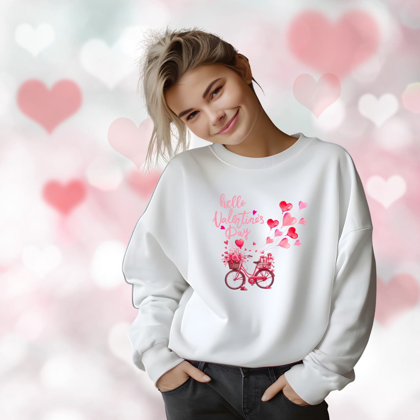 Hello Valentine’s Day Crewneck Sweatshirt