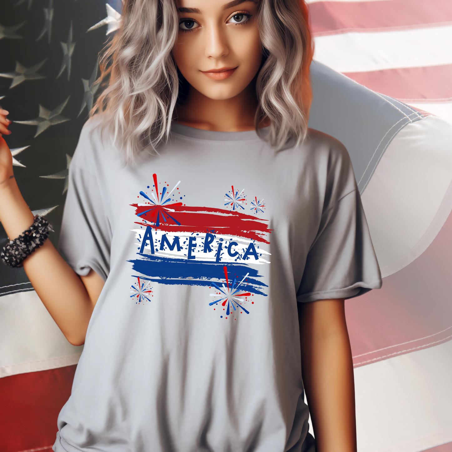 America Firework Burst T-Shirt