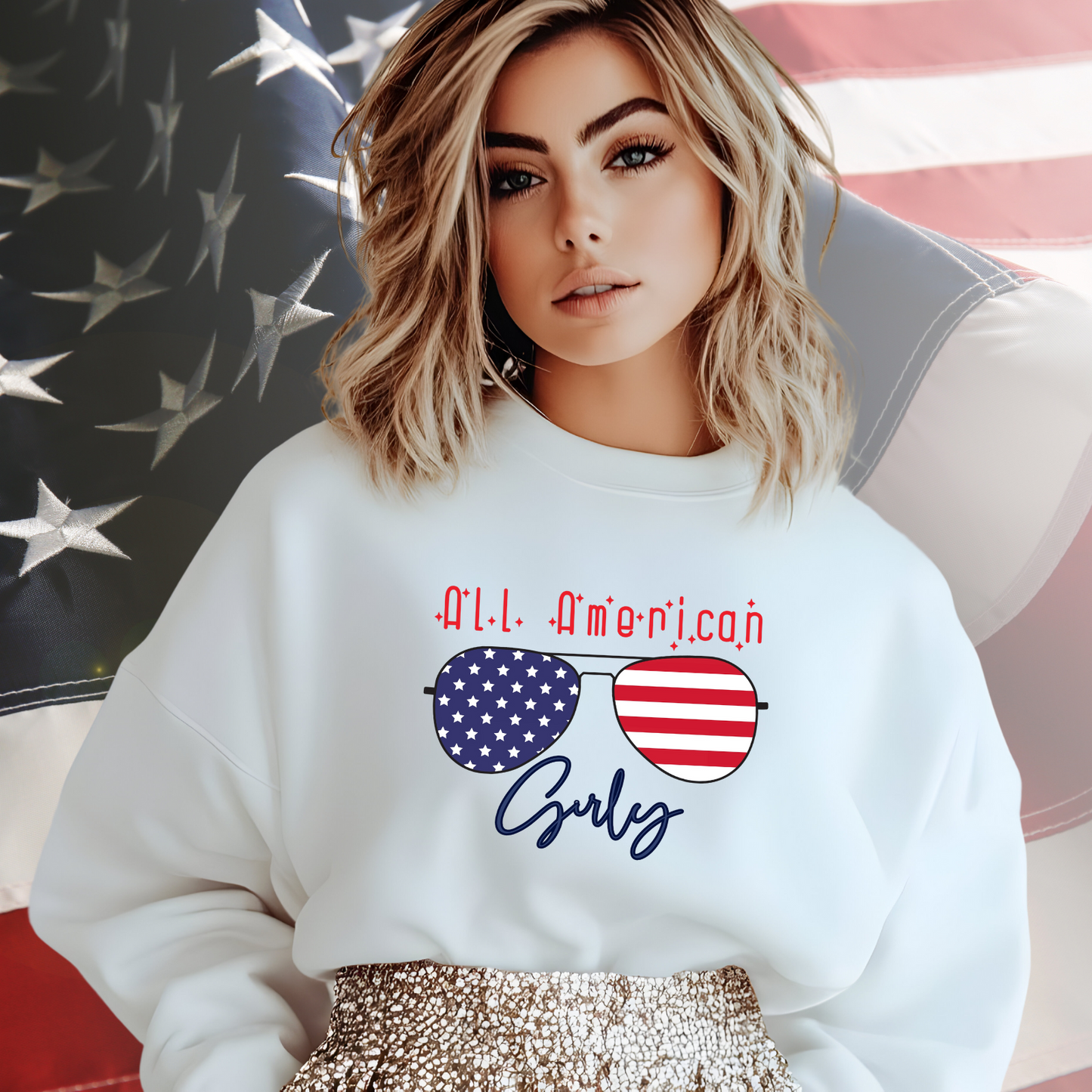 All American Girly Crewneck Sweatshirt