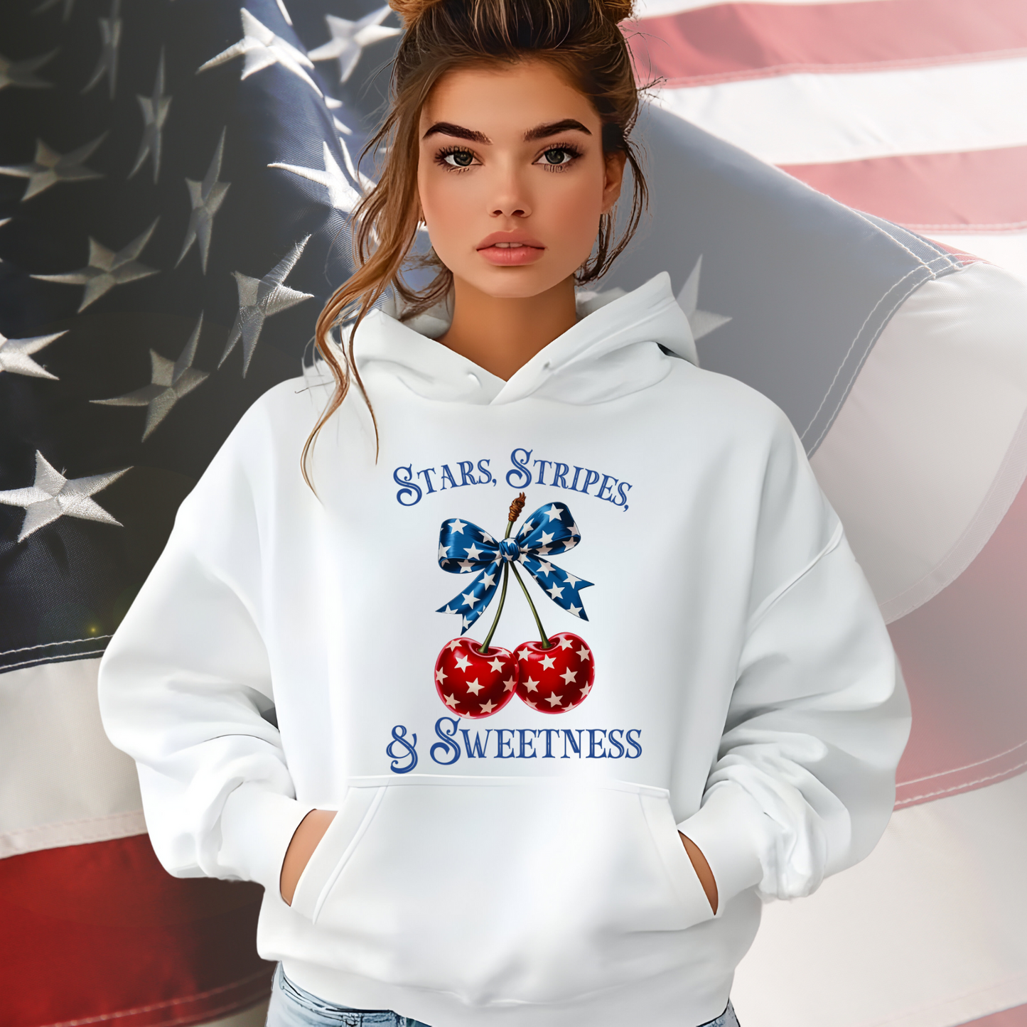 Stars Stripes And Sweetness Pullover Hoodie