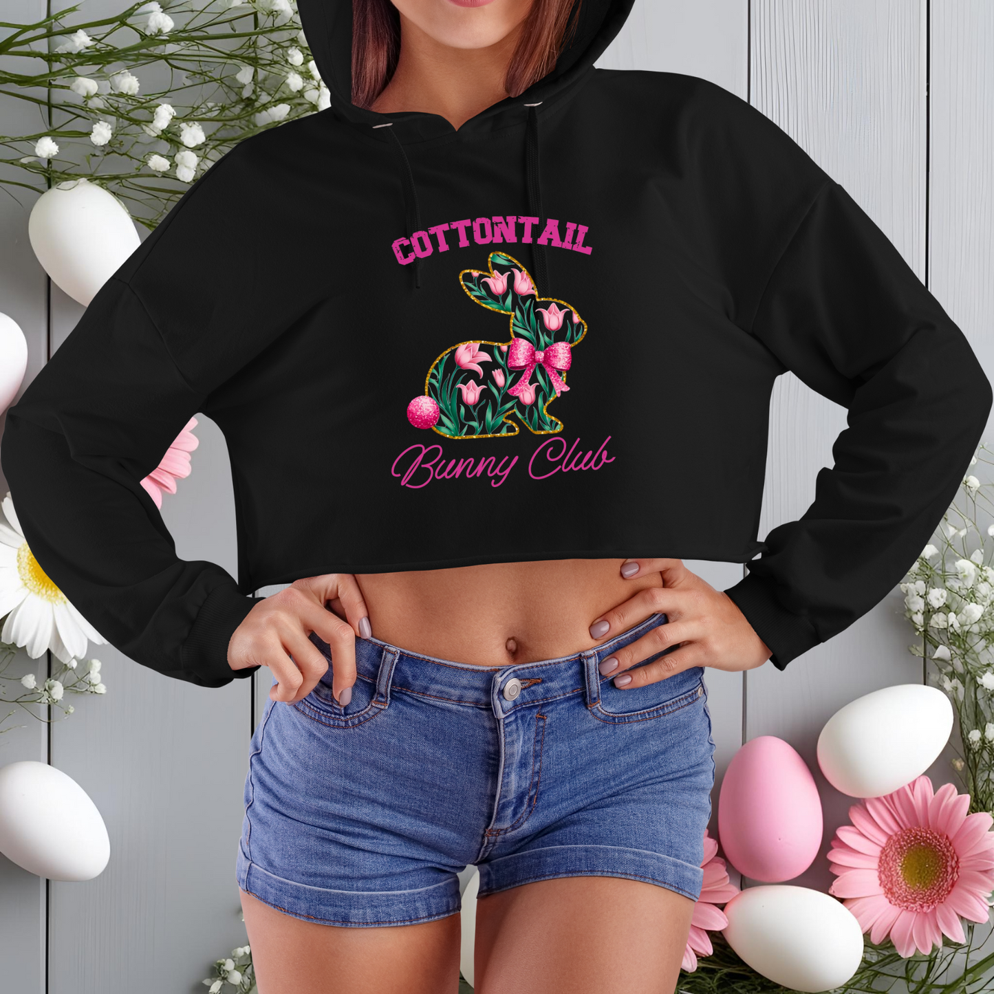 Cottontail Bunny Club Crop Hoodie