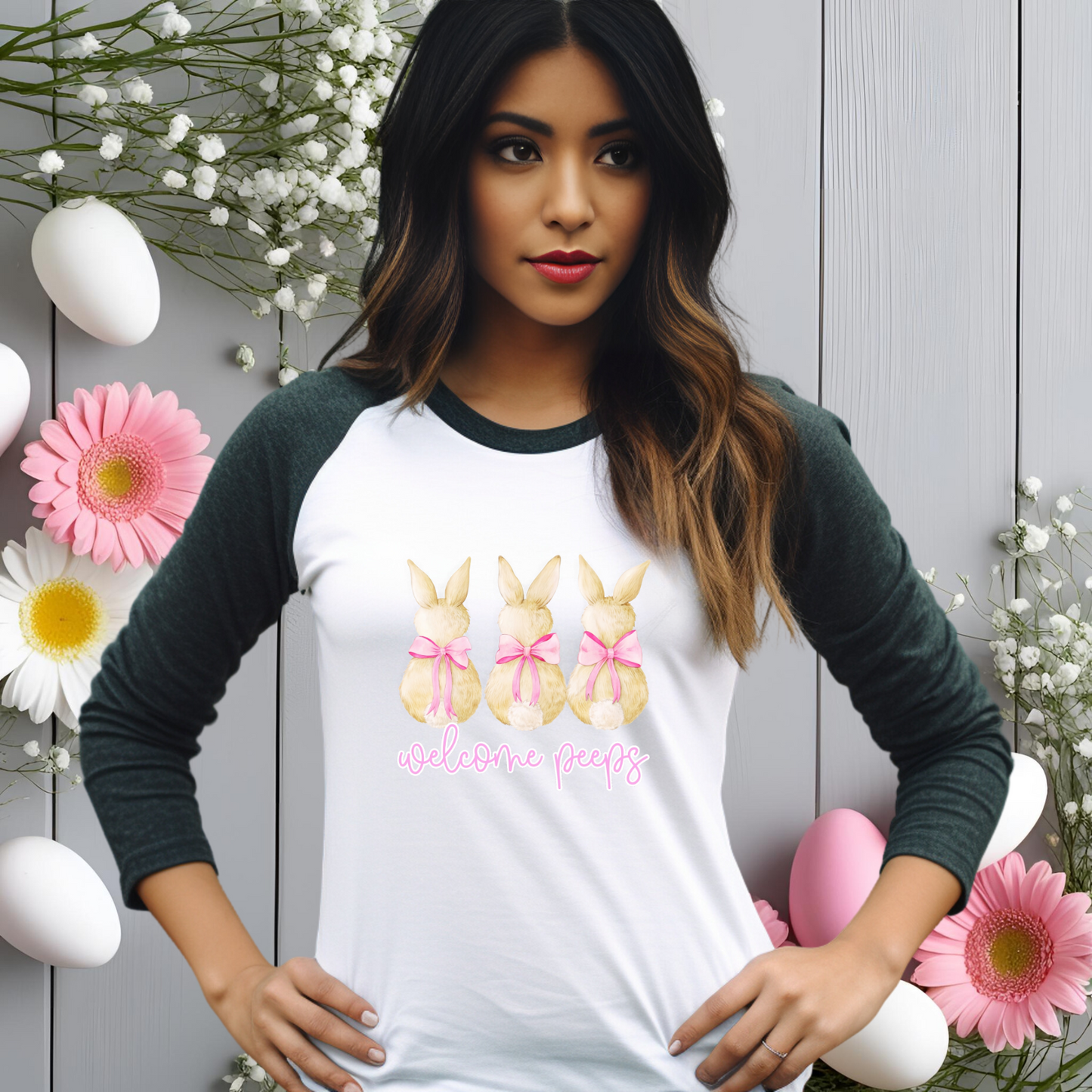 Welcome Peeps Baseball Tee