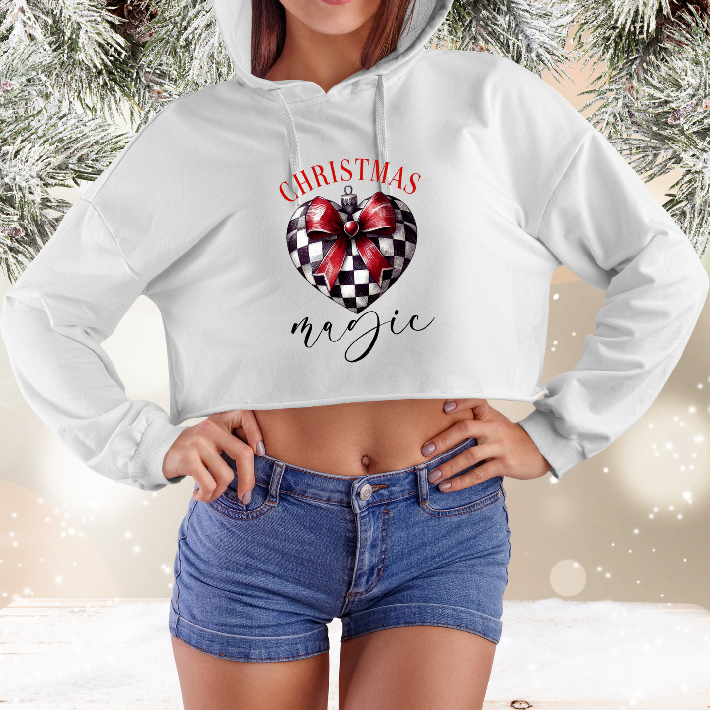 Christmas Magic Crop Hoodie
