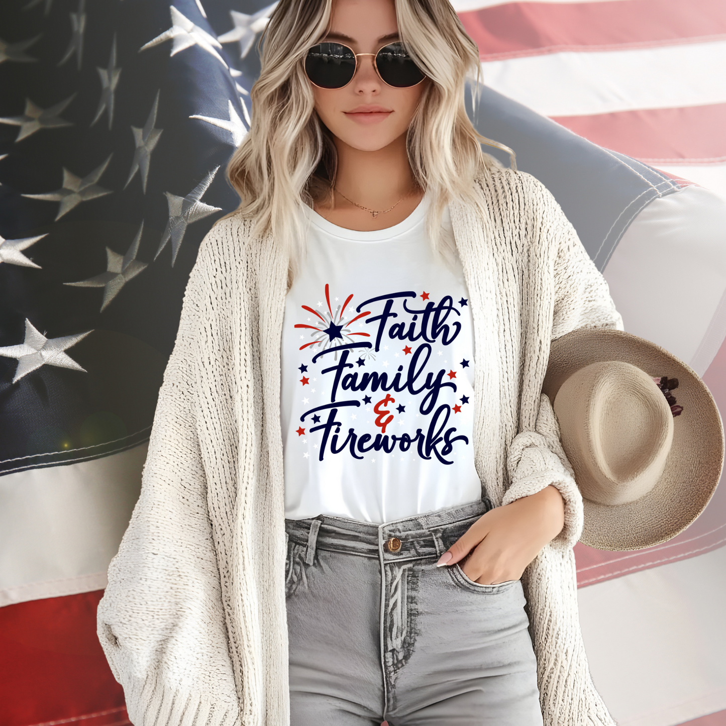 Faith Family Fireworks T-Shirt