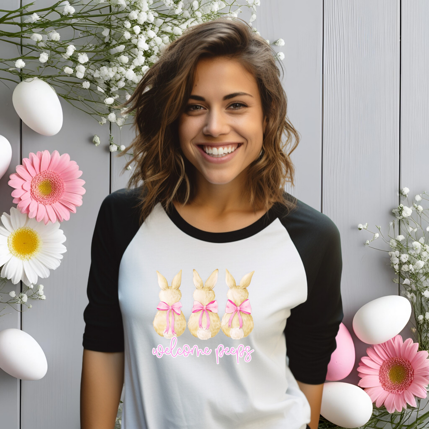 Welcome Peeps Baseball Tee