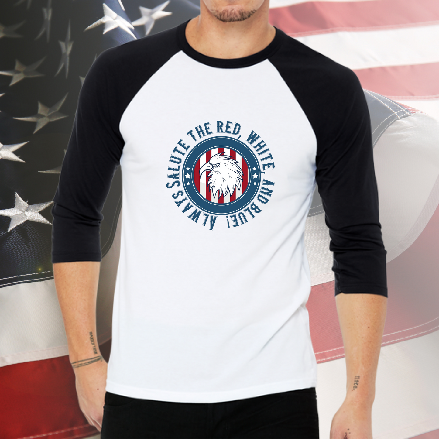 Always Salute Baseball Tee