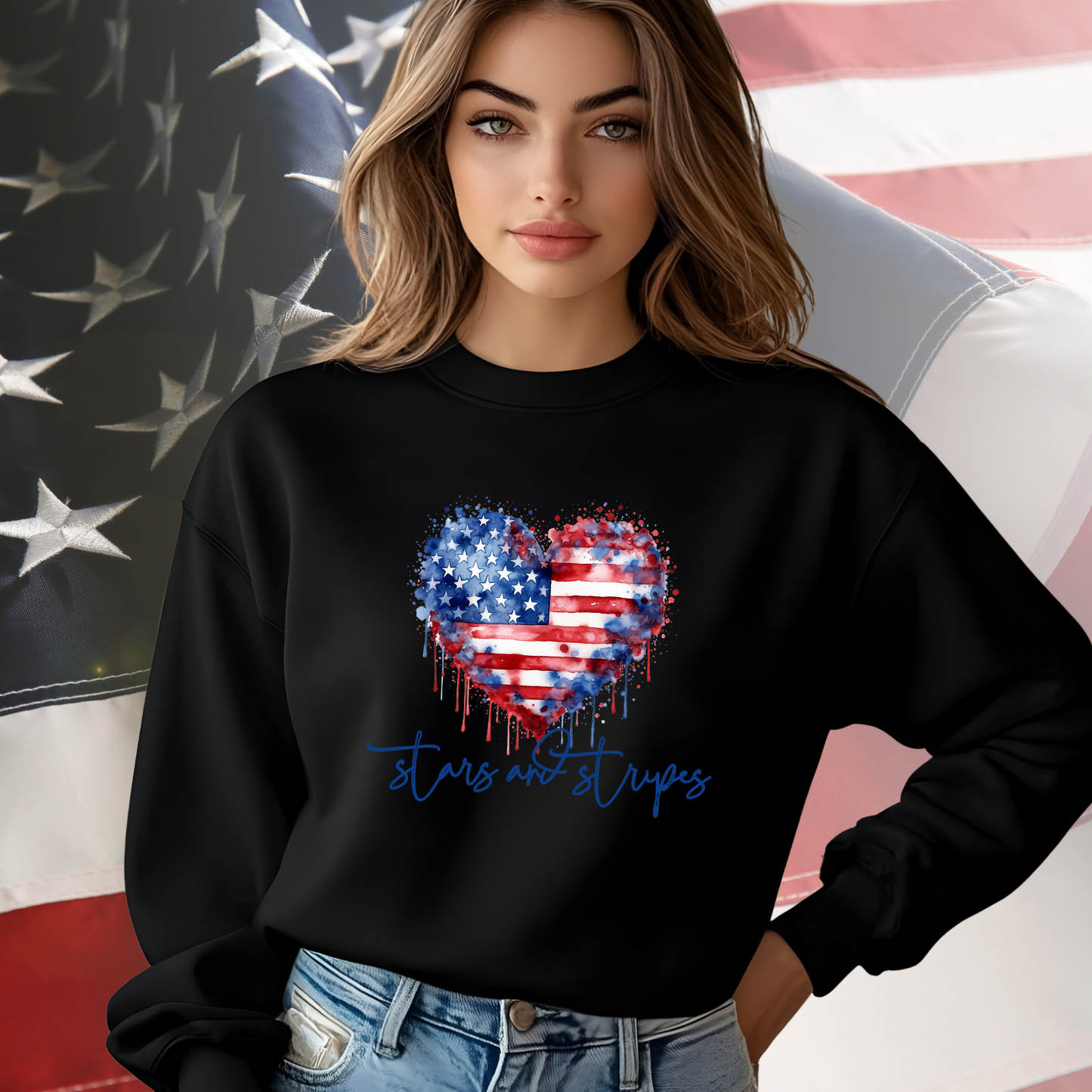Stars and Stripes Crewneck Sweatshirt