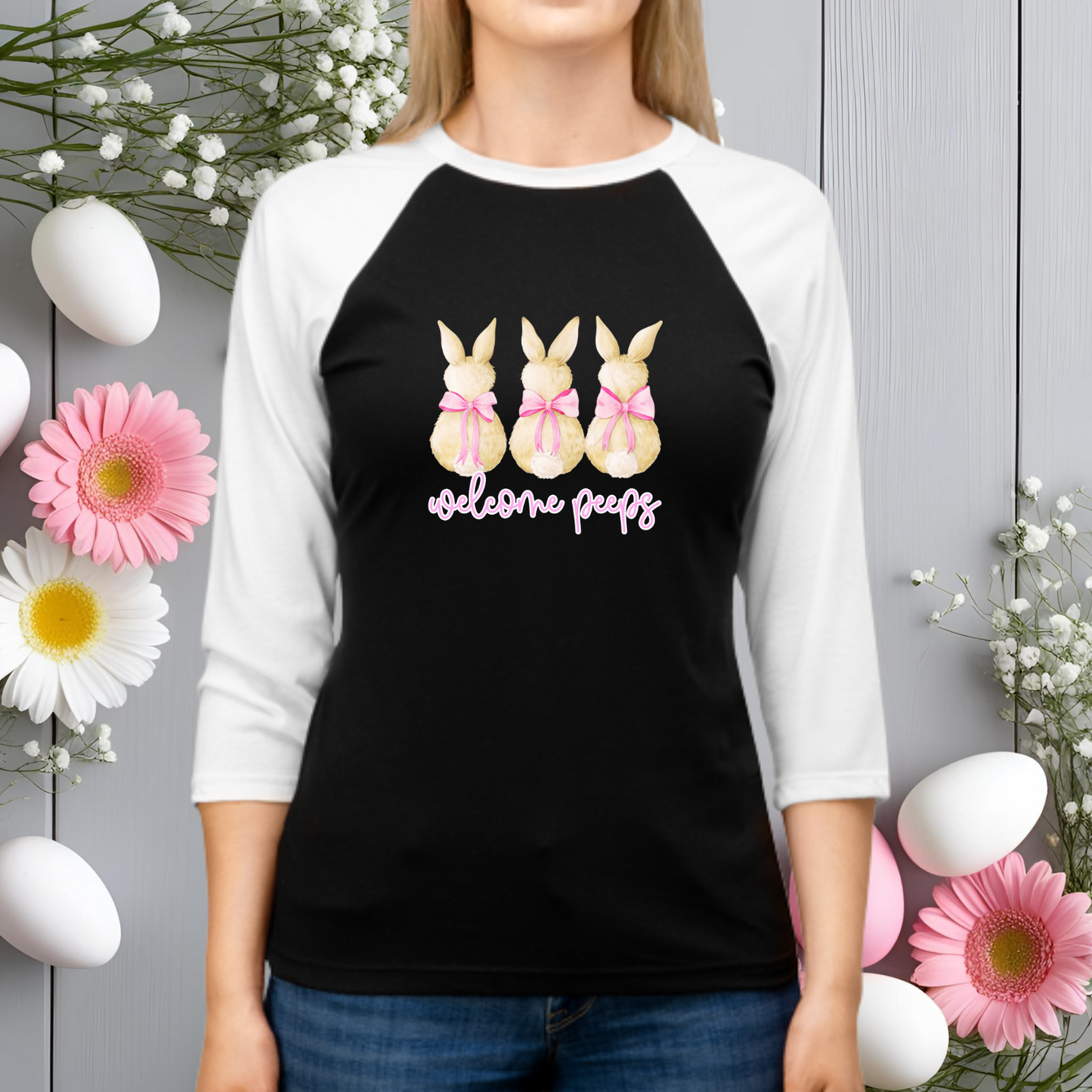 Welcome Peeps Baseball Tee