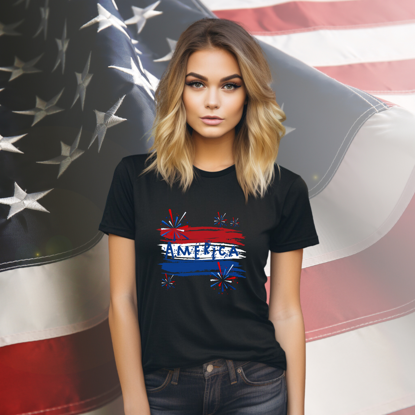 America Firework Burst T-Shirt