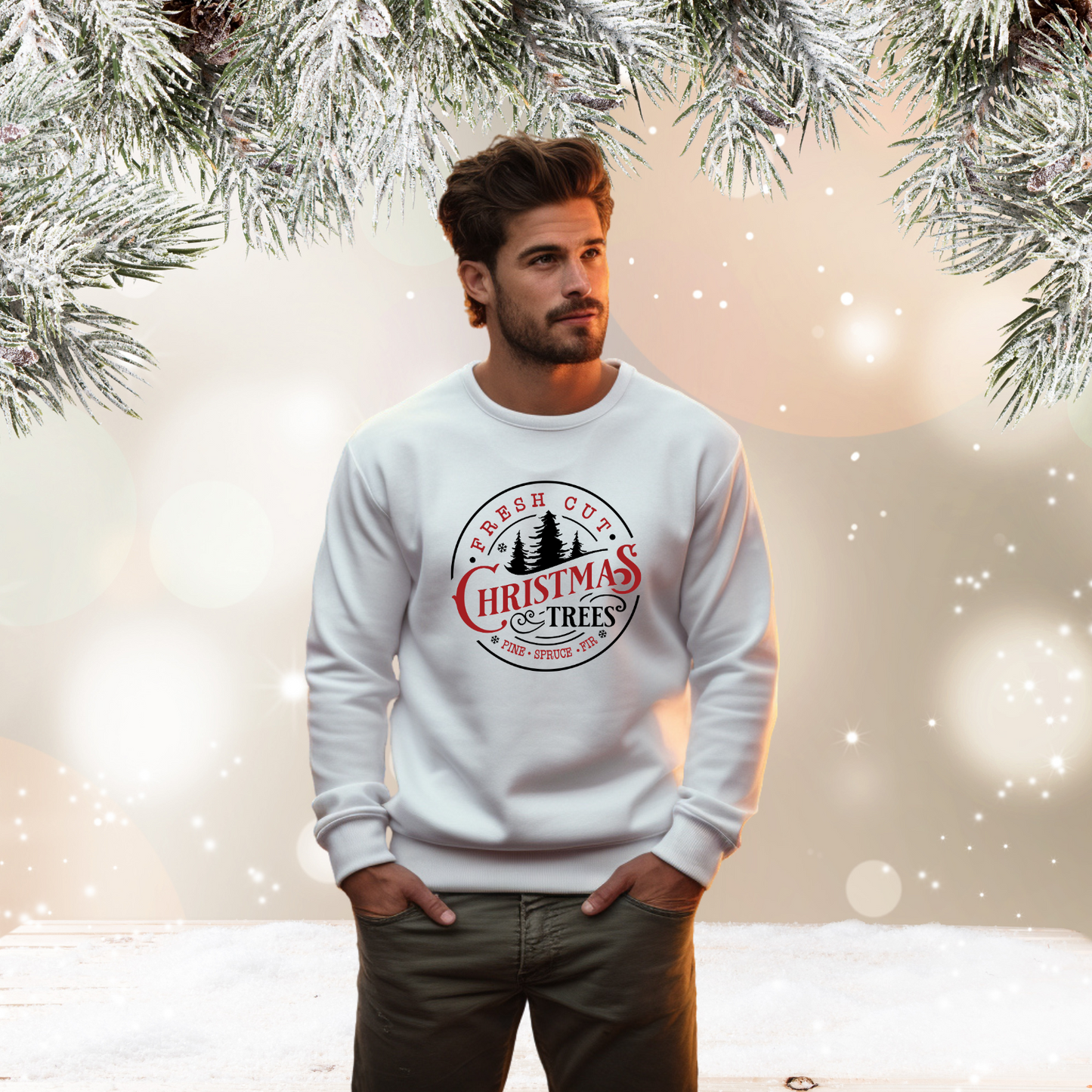 Fresh Cut Christmas Trees Crewneck Sweatshirt