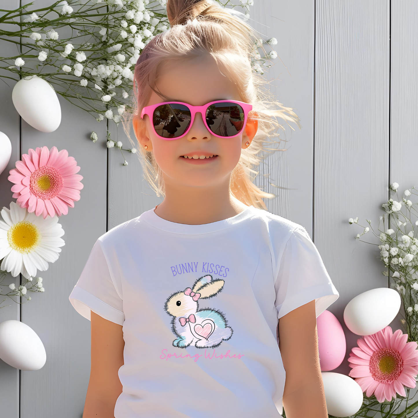 Bunny Kisses, Spring Wishes Kid's T-Shirt