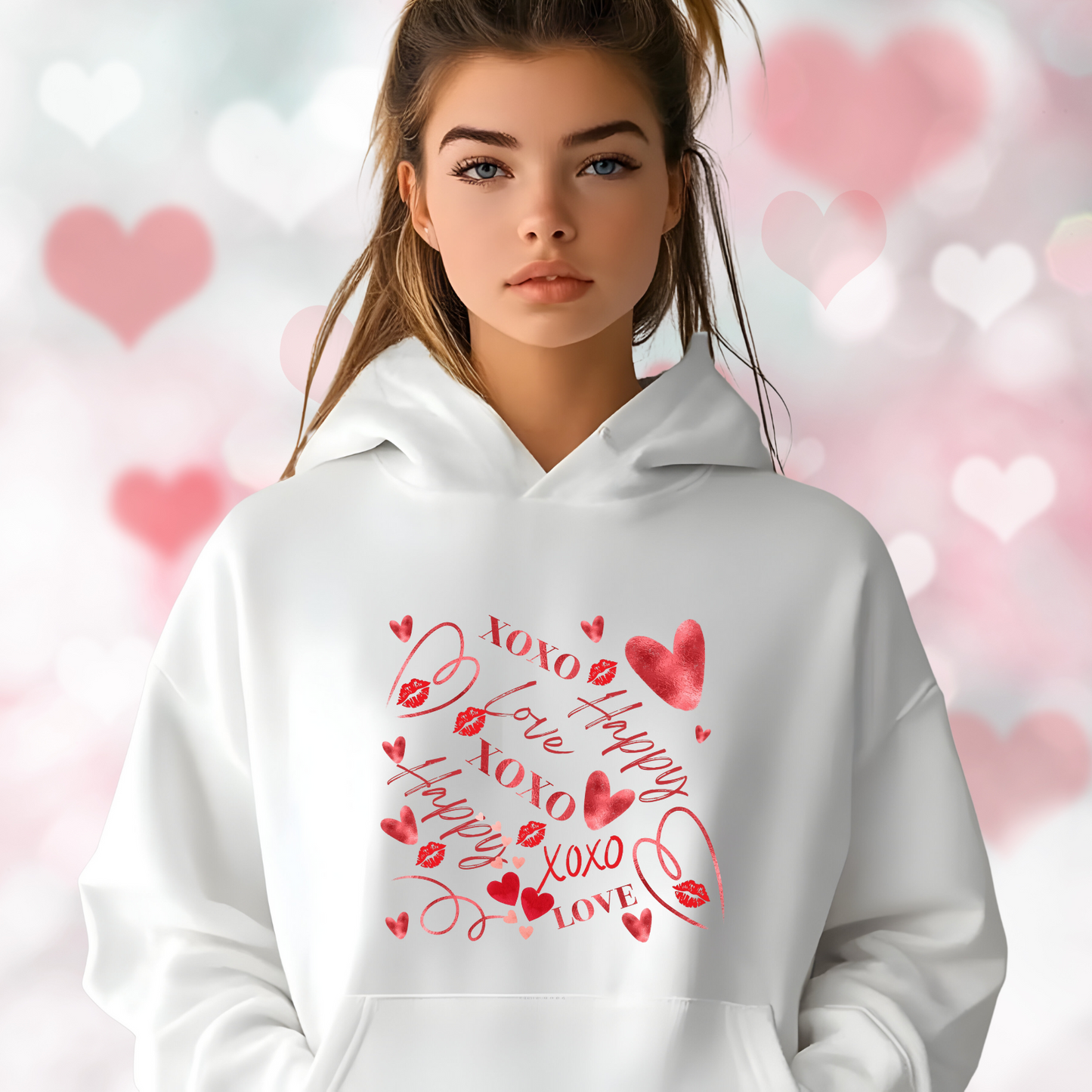Valentine Graphic Pullover Hoodie