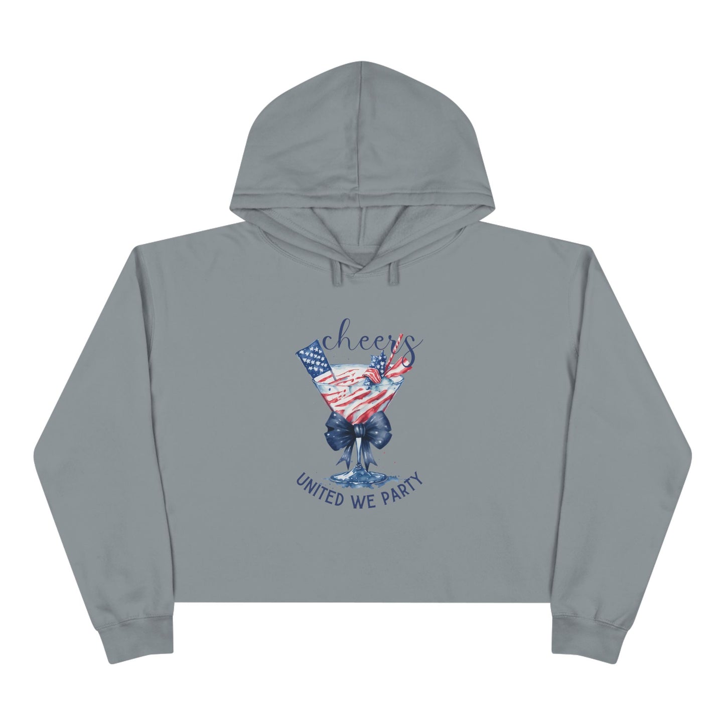 United We Party Crop Hoodie