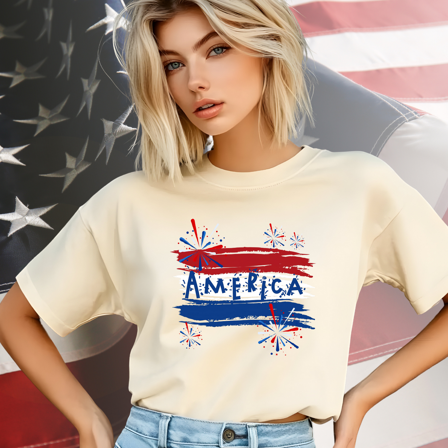 America Firework Burst T-Shirt