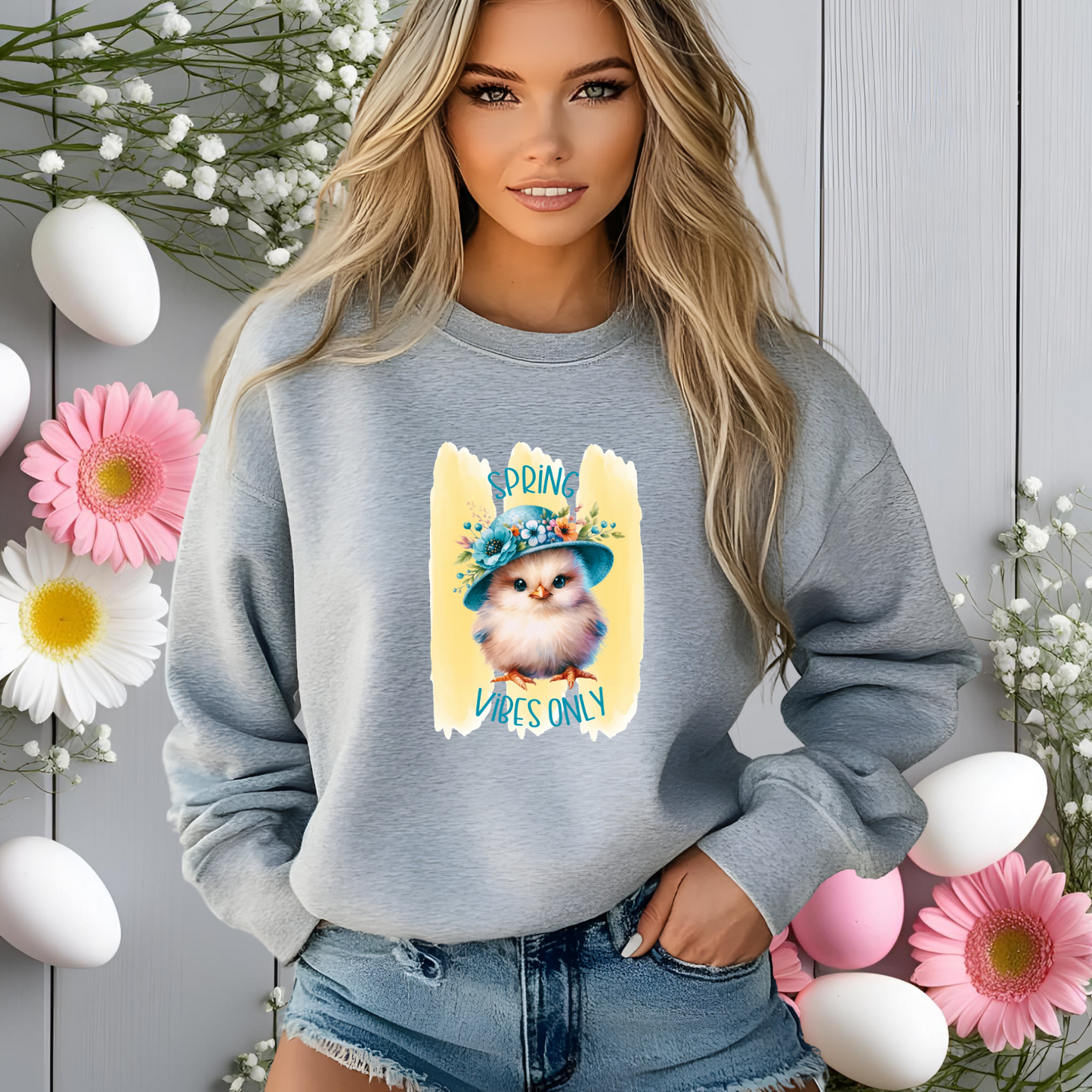 Spring Vibes Only Crewneck Sweatshirt