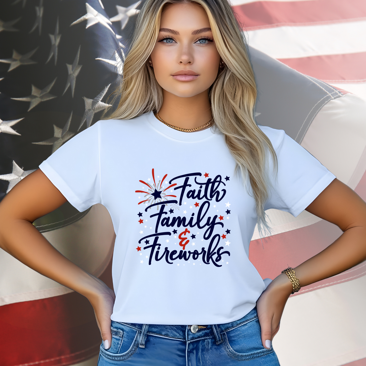 Faith Family Fireworks T-Shirt