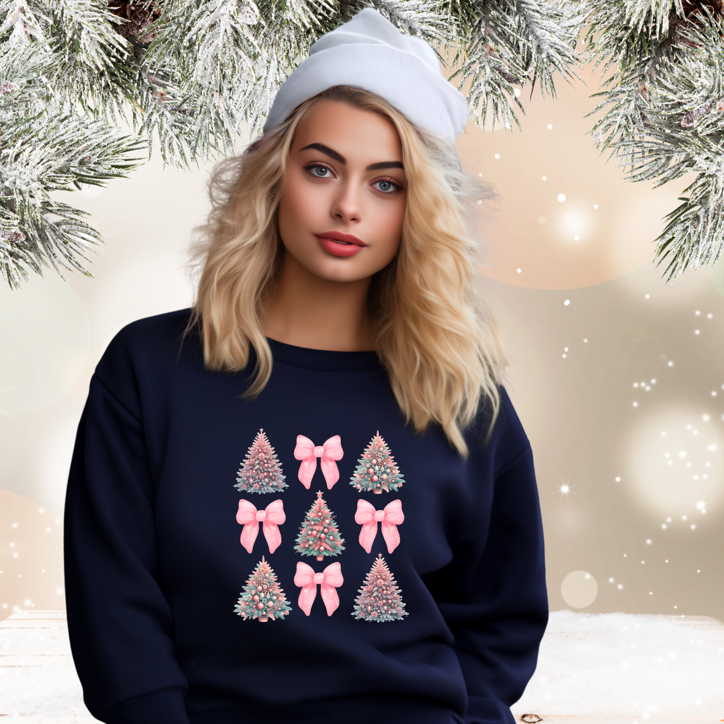 Coquette Christmas Tree Crewneck Sweatshirt