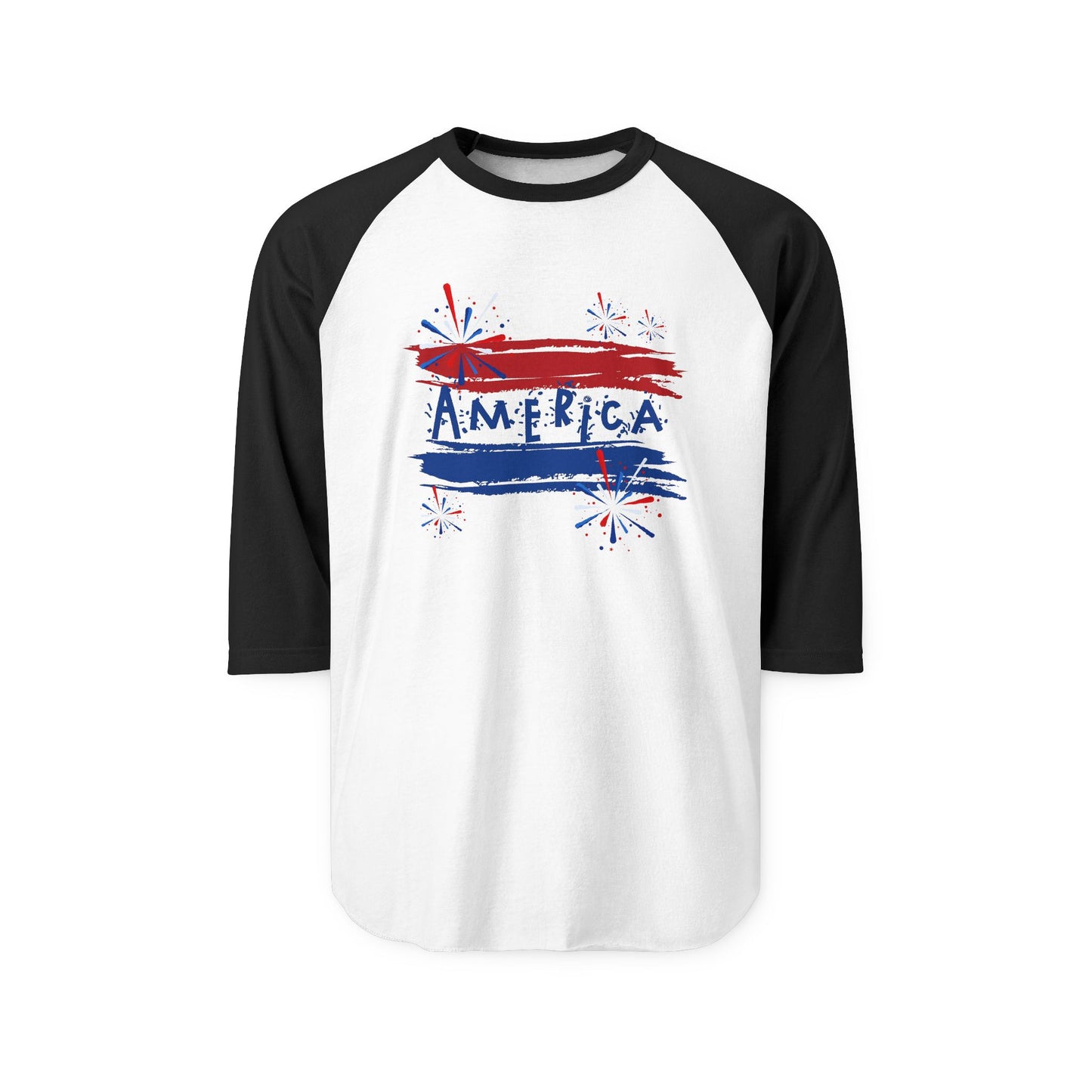 America Firework Burst Baseball Tee