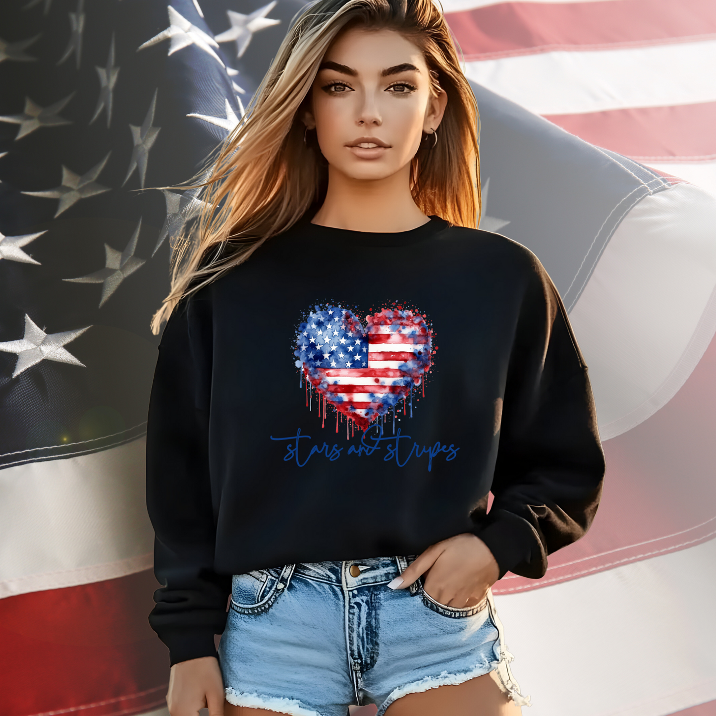 Stars and Stripes Crewneck Sweatshirt