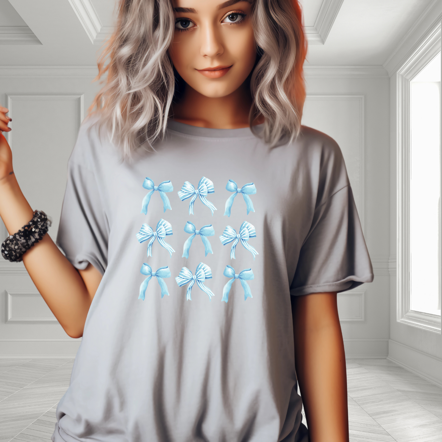 Coquette Blue Bows T-Shirt