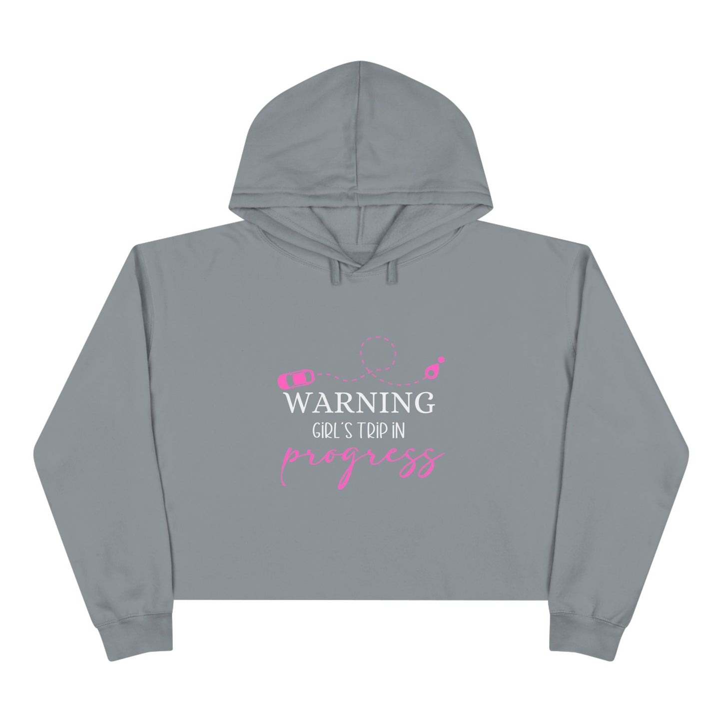 Warning Girls Trip in Progress Crop Hoodie