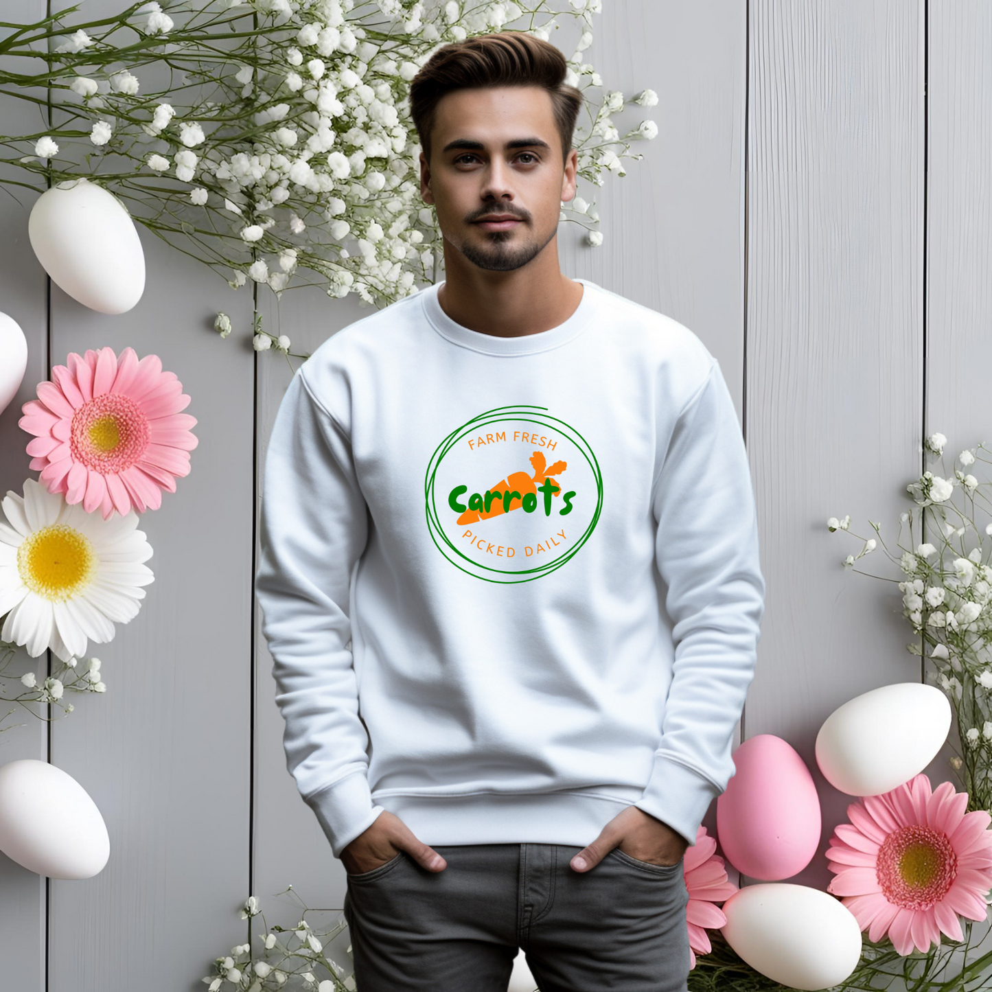 Farm Fresh Carrots Crewneck Sweatshirt