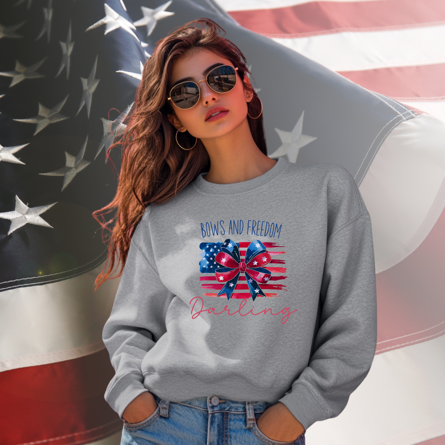 Bows And Freedom Darling Crewneck Sweatshirt