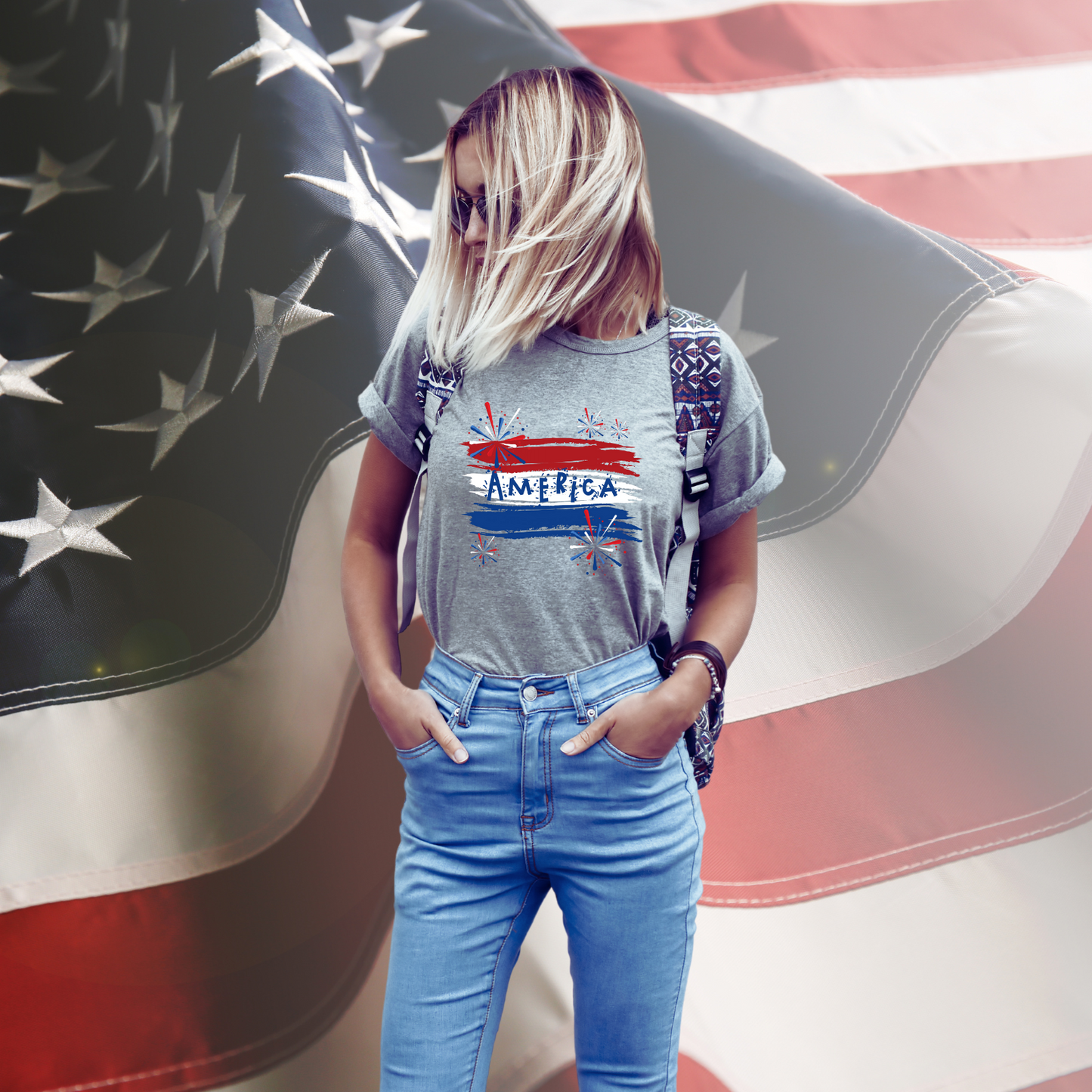 America Firework Burst T-Shirt