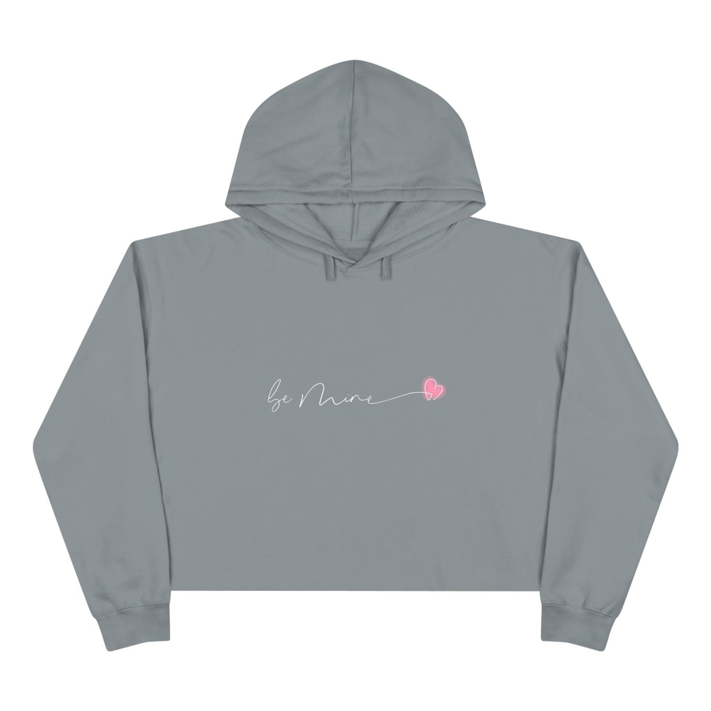 Be Mine Pink Heart Crop Hoodie