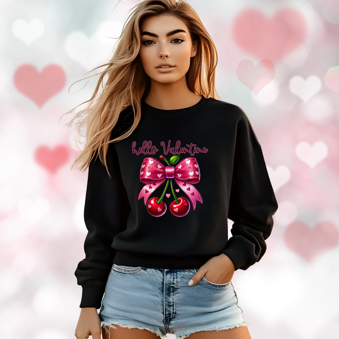 Hello Valentine Crewneck Sweatshirt